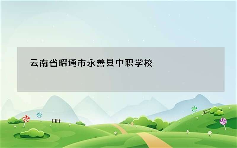 云南省昭通市永善县中职学校