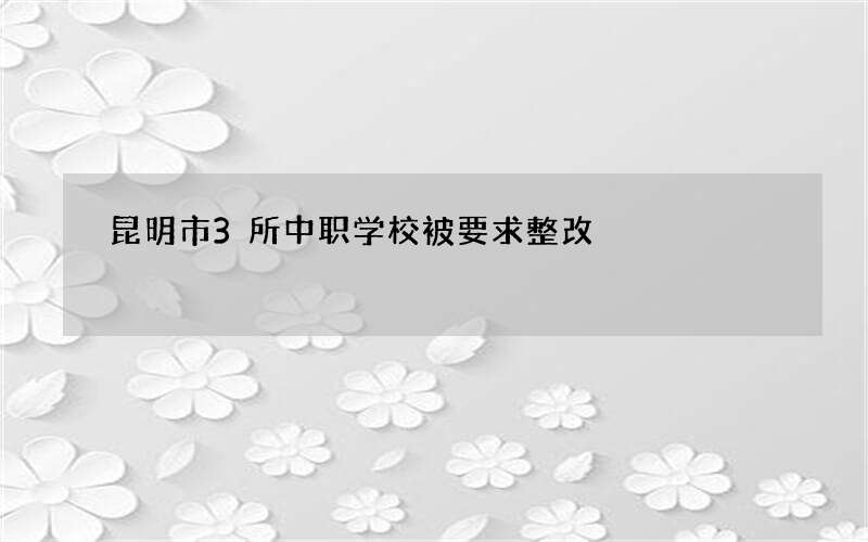 昆明市3所中职学校被要求整改