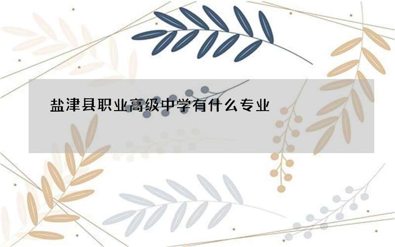 盐津县职业高级中学有什么专业