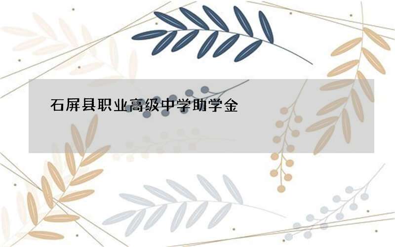 石屏县职业高级中学助学金