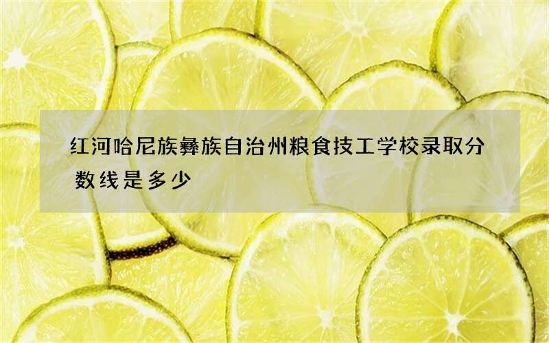 红河哈尼族彝族自治州粮食技工学校录取分数线是多少