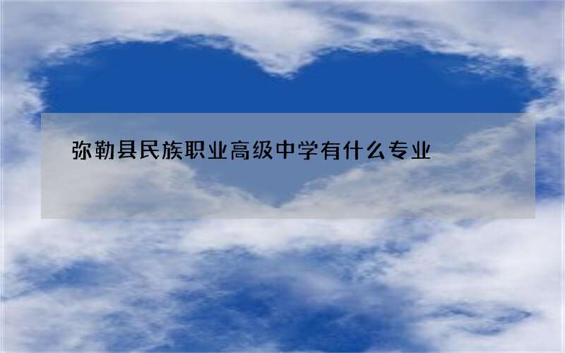 弥勒县民族职业高级中学有什么专业