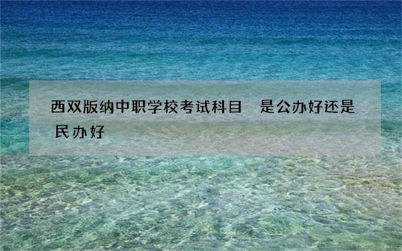 西双版纳中职学校考试科目是公办好还是民办好